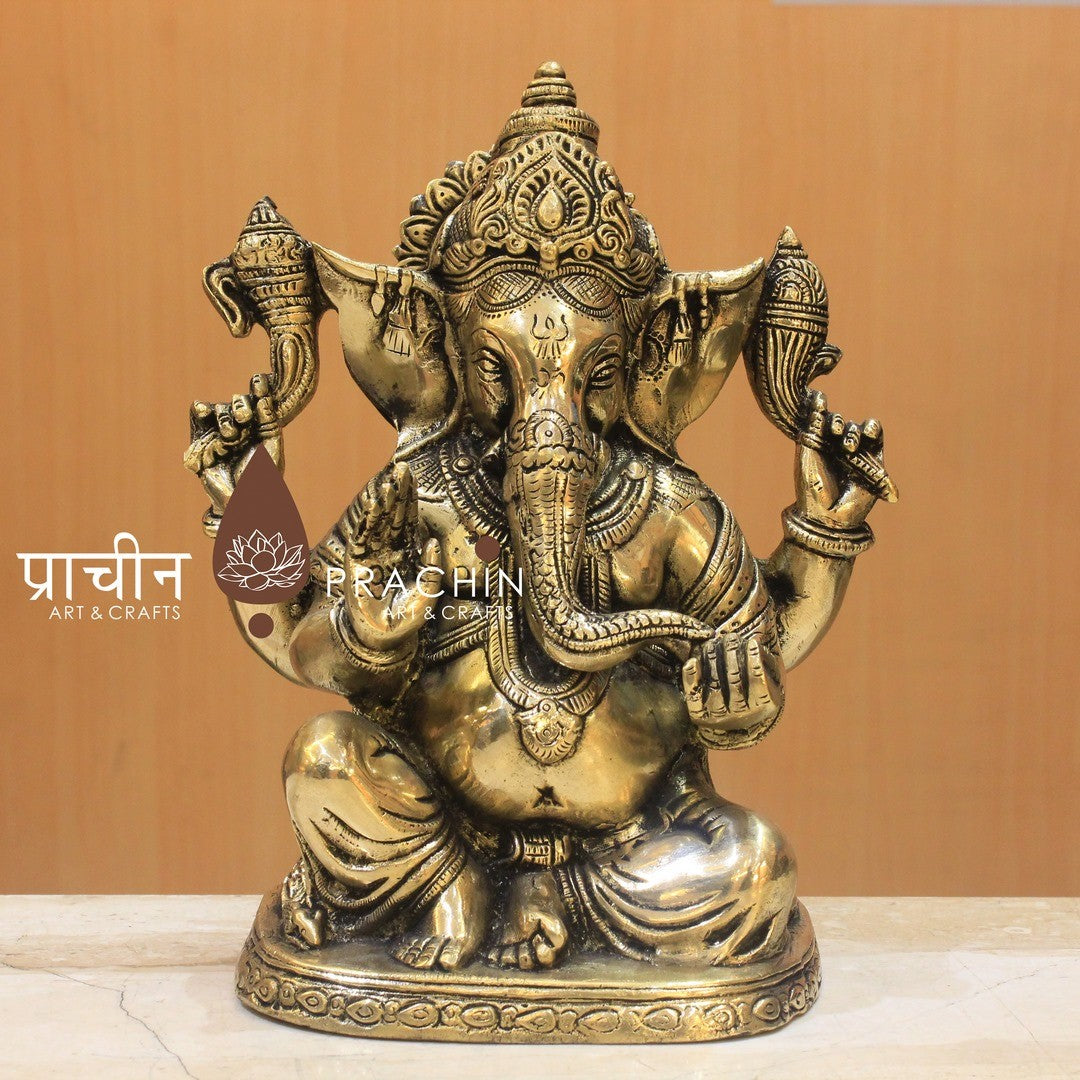 Brass Ganesha Sitting
