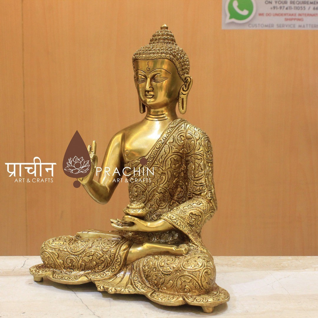 Buddha Sitting in Abhaya Mudra