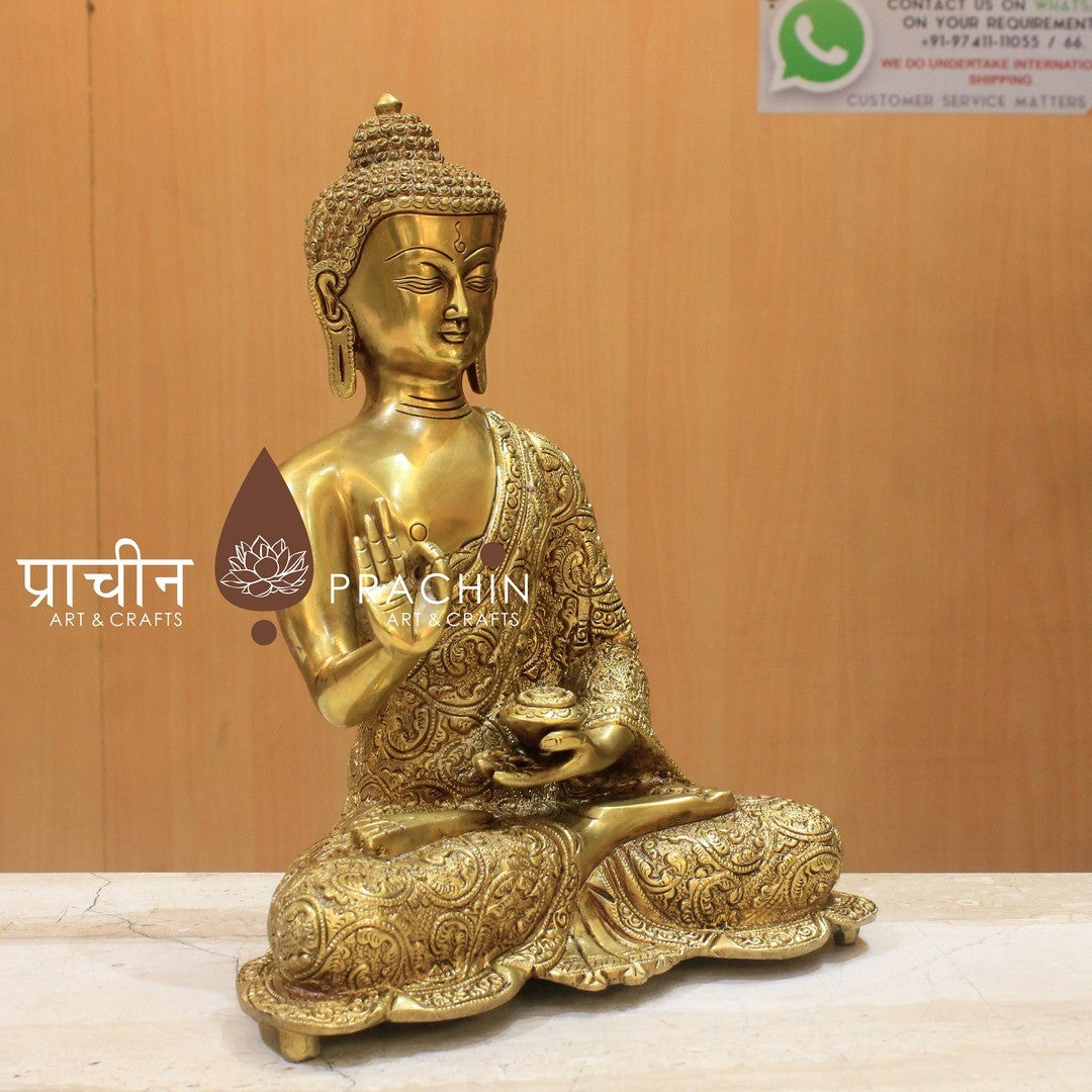 Buddha Sitting in Abhaya Mudra