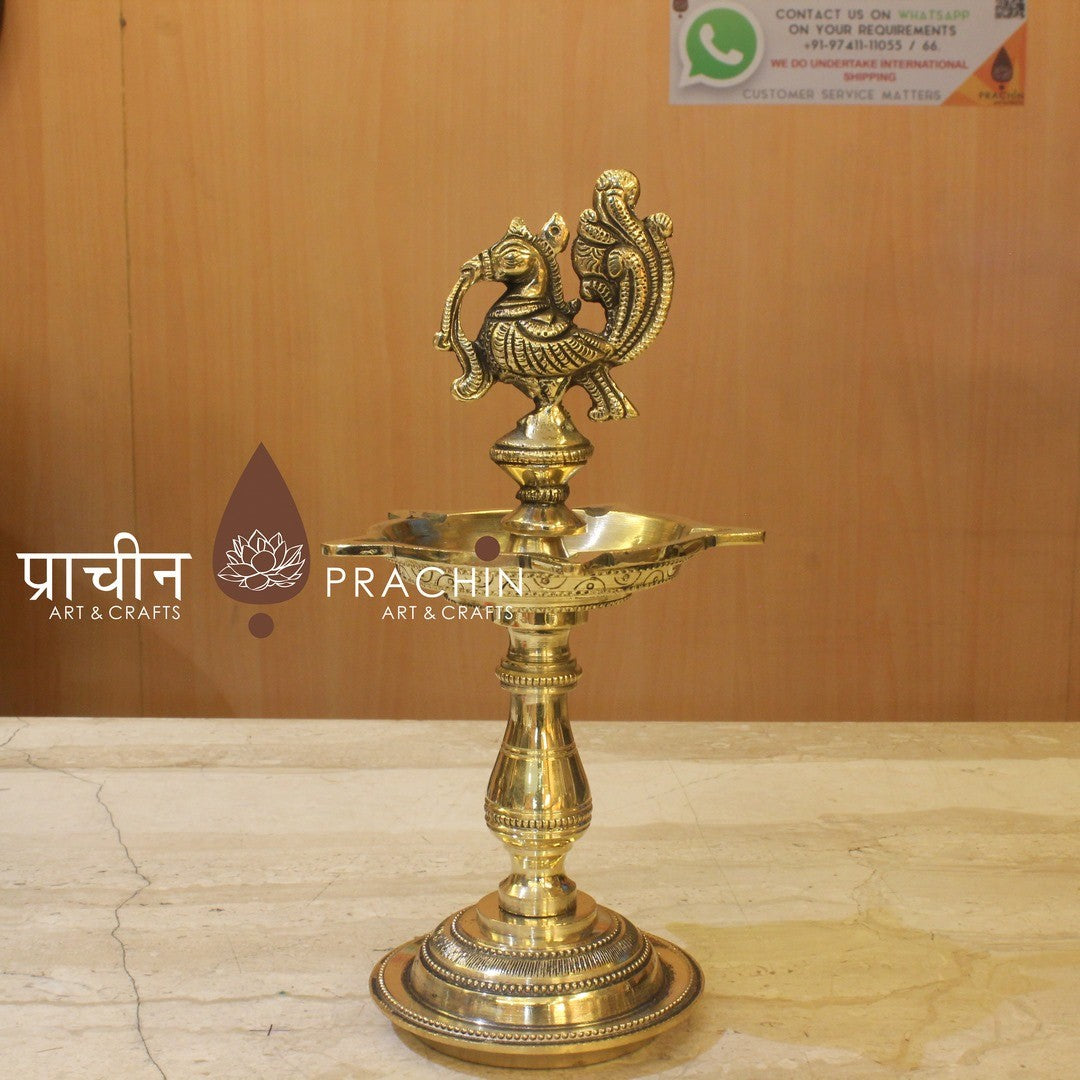 Brass Bird Lamp Table