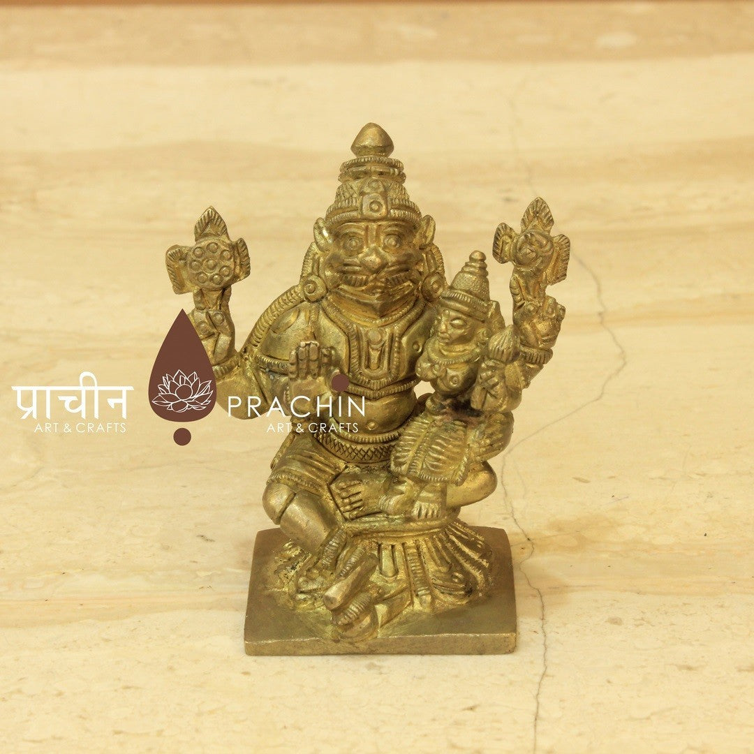 Brass Narasimha Laxmi Statue