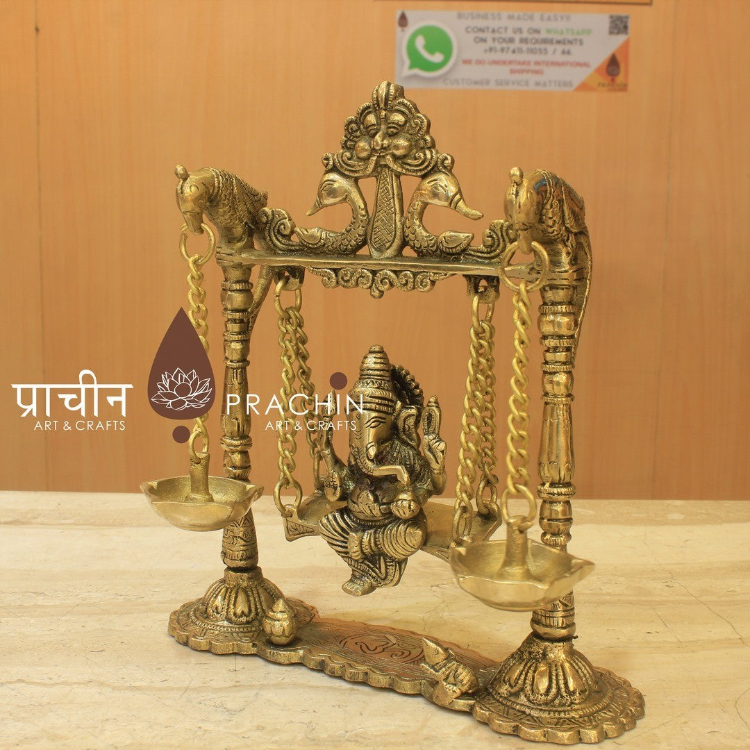 Brass Ganesha on Swing