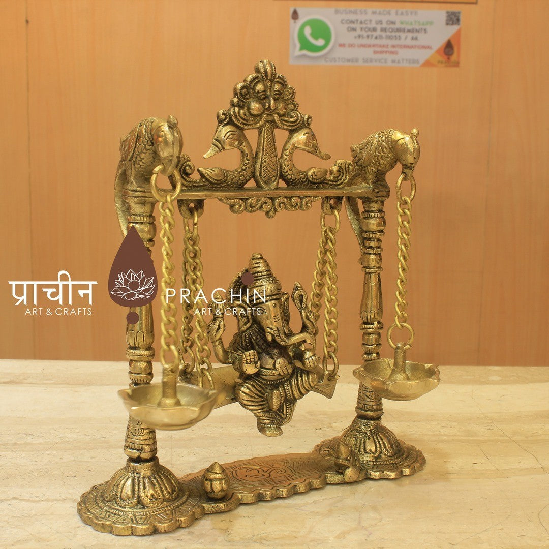 Brass Ganesha on Swing