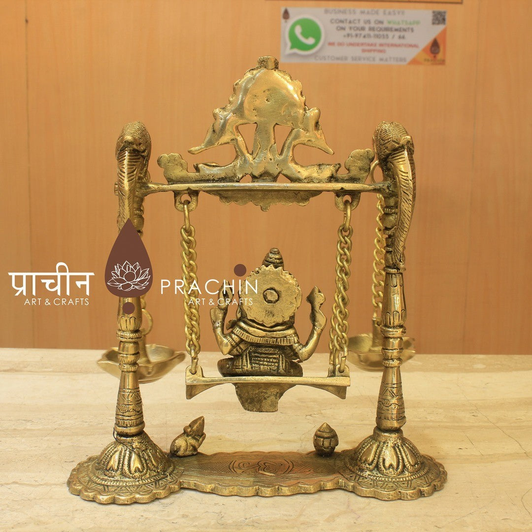 Brass Ganesha on Swing