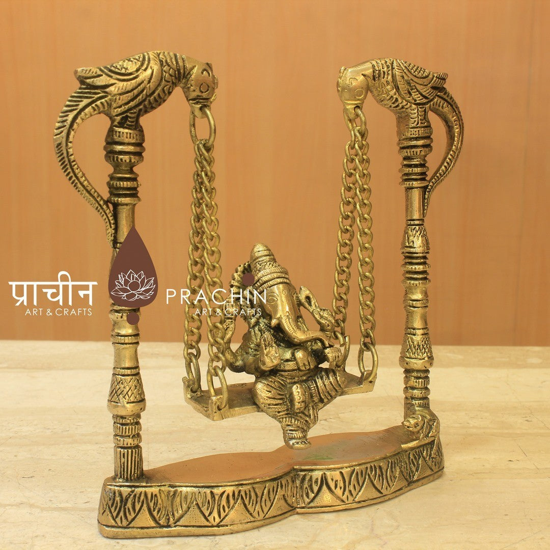 Brass Ganesha on Swing