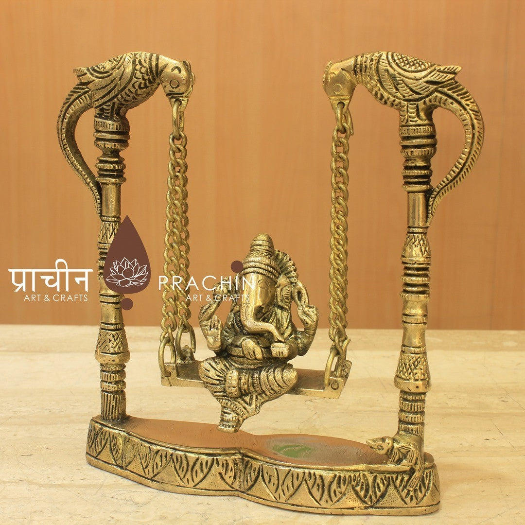 Brass Ganesha on Swing