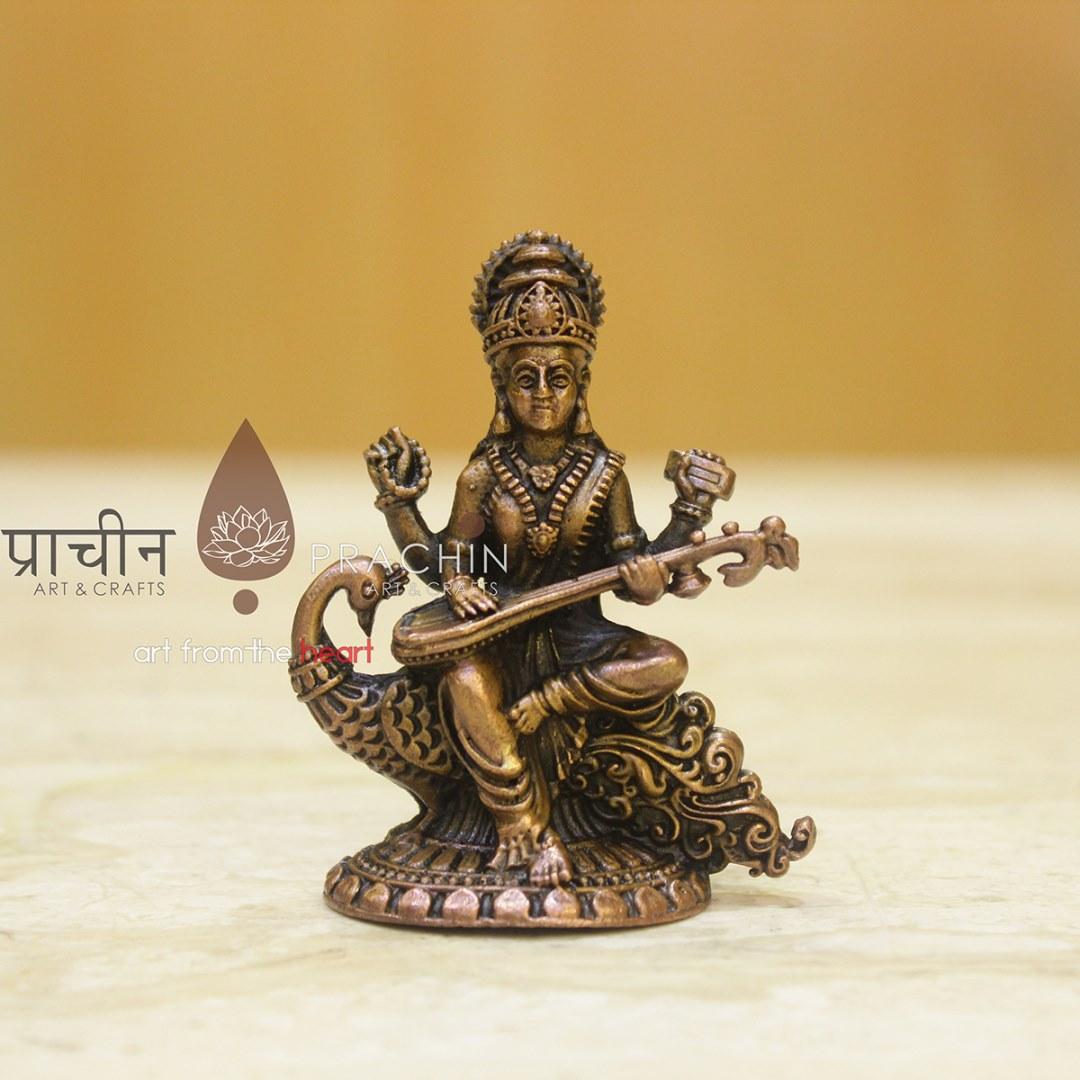 Copper Saraswathi Idol
