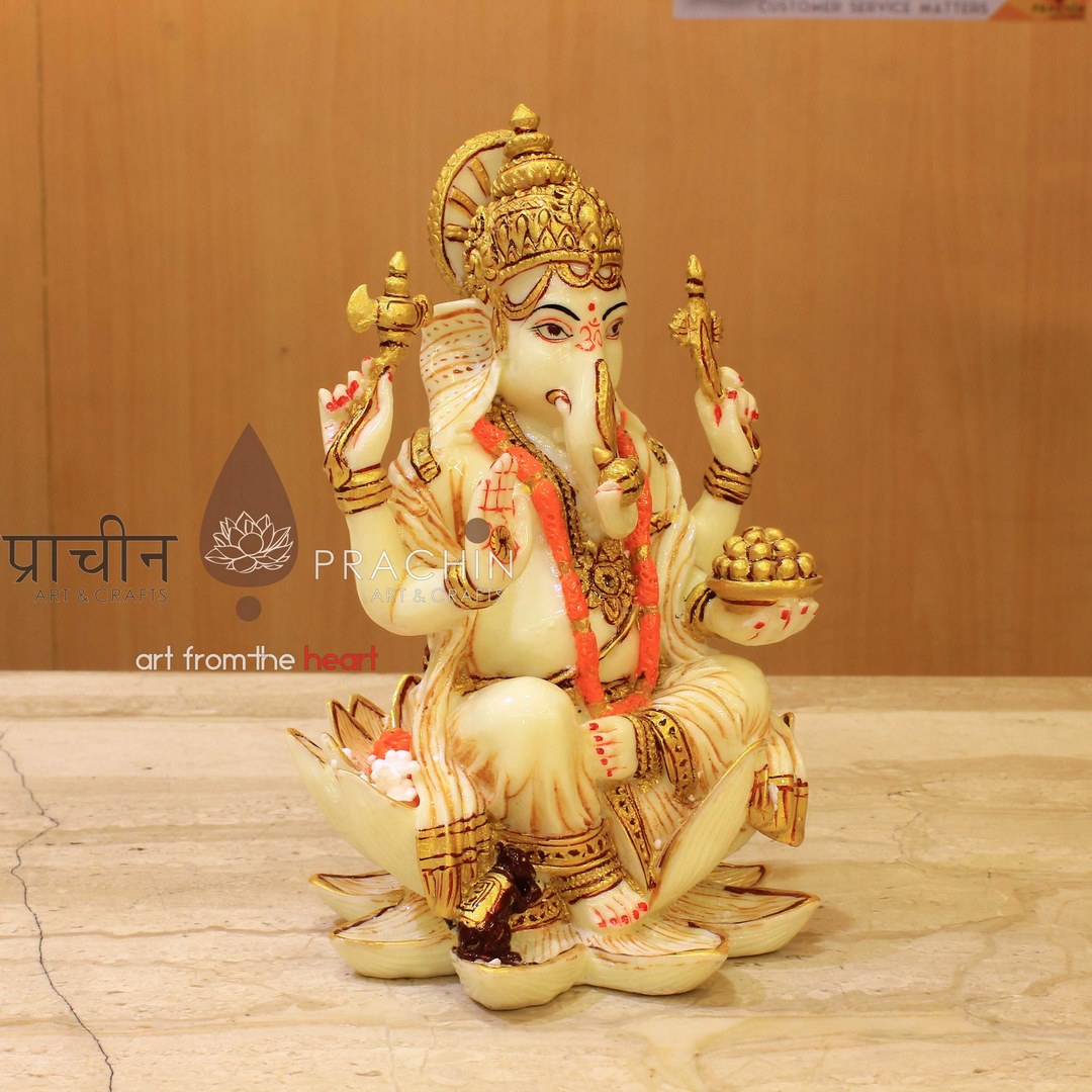 Ganesha Sitting On Lotus
