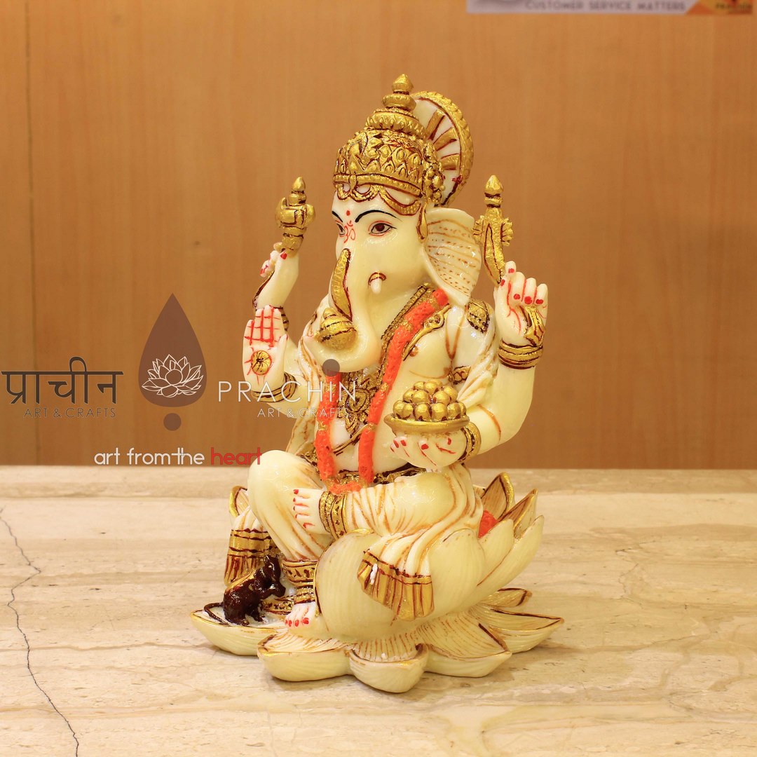 Ganesha Sitting On Lotus
