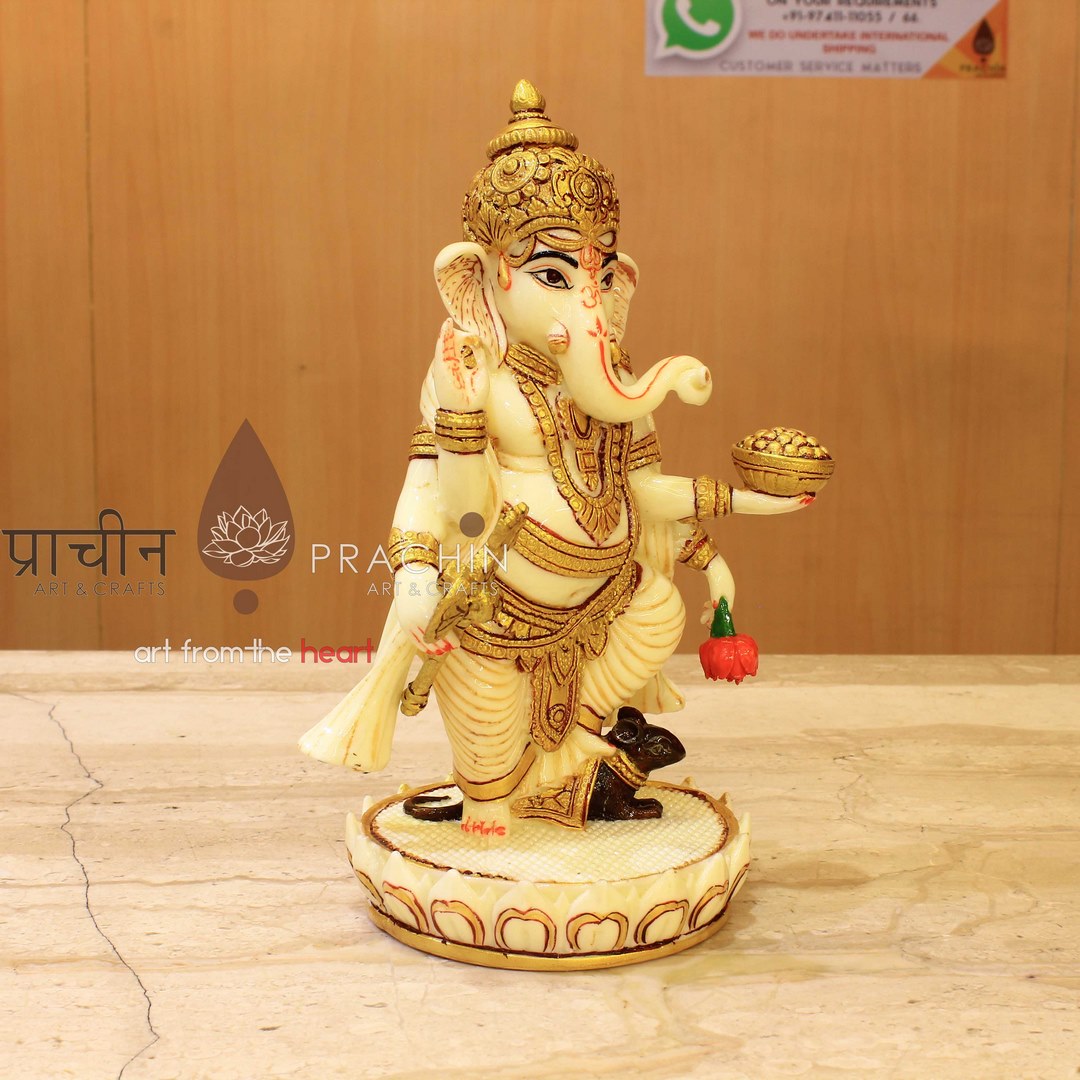 Ganesha Standing On Lotus
