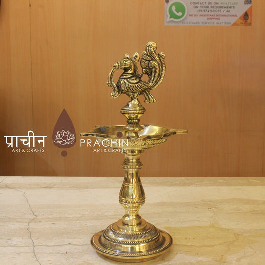 Brass Bird Lamp Table