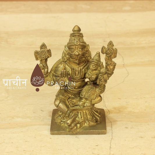 Brass Narasimha Laxmi Statue