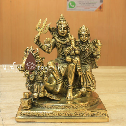 Shiva Family Brass Statue