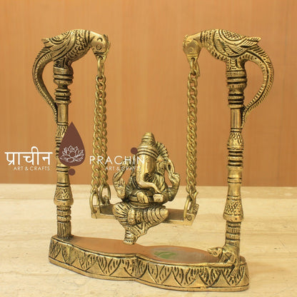 Brass Ganesha on Swing