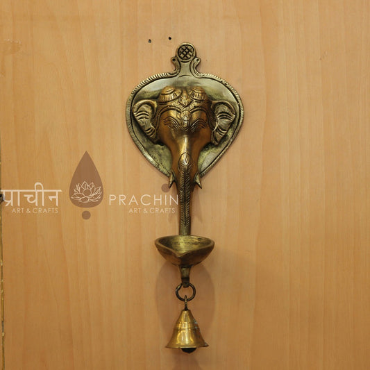 Hanging Elephant Diya With Bell