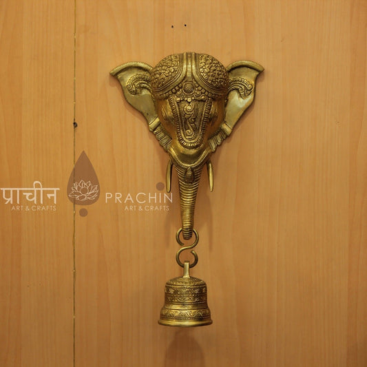 Brass Elephant Mask With Bell