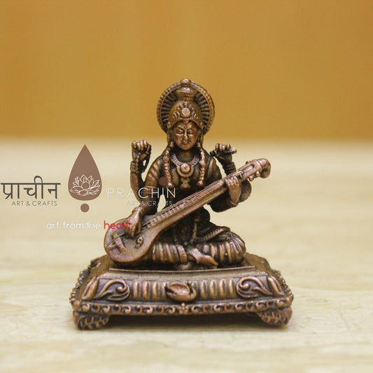 Copper Saraswathi Statue