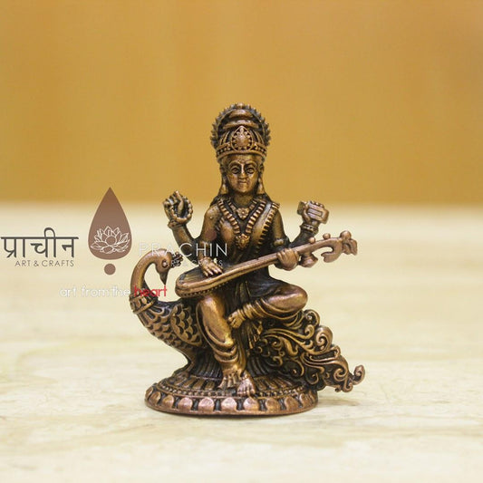 Copper Saraswathi Idol