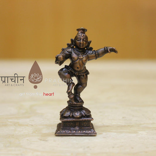 Copper Dancing Krishna