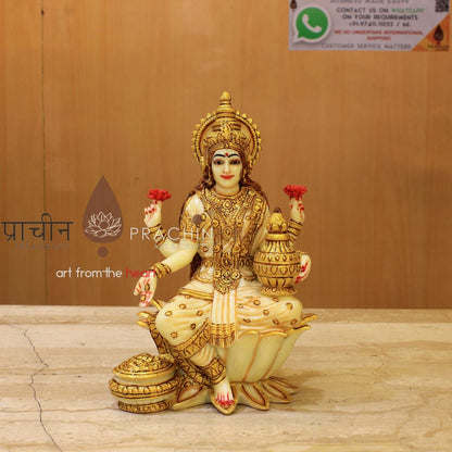 Marble Laxmi Sitting on Lotus
