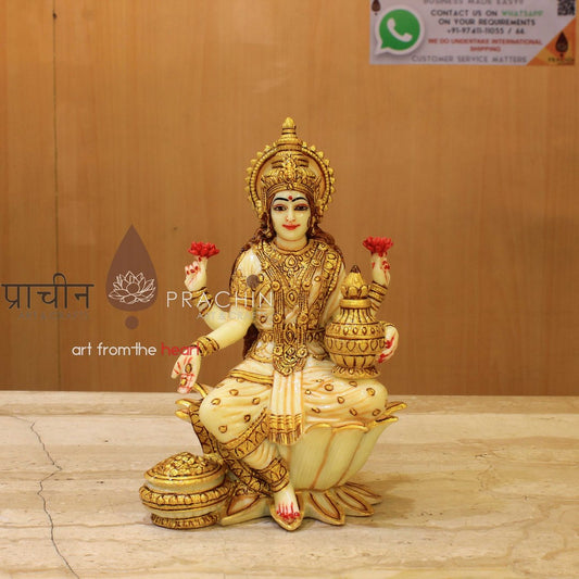 Marble Laxmi Sitting on Lotus