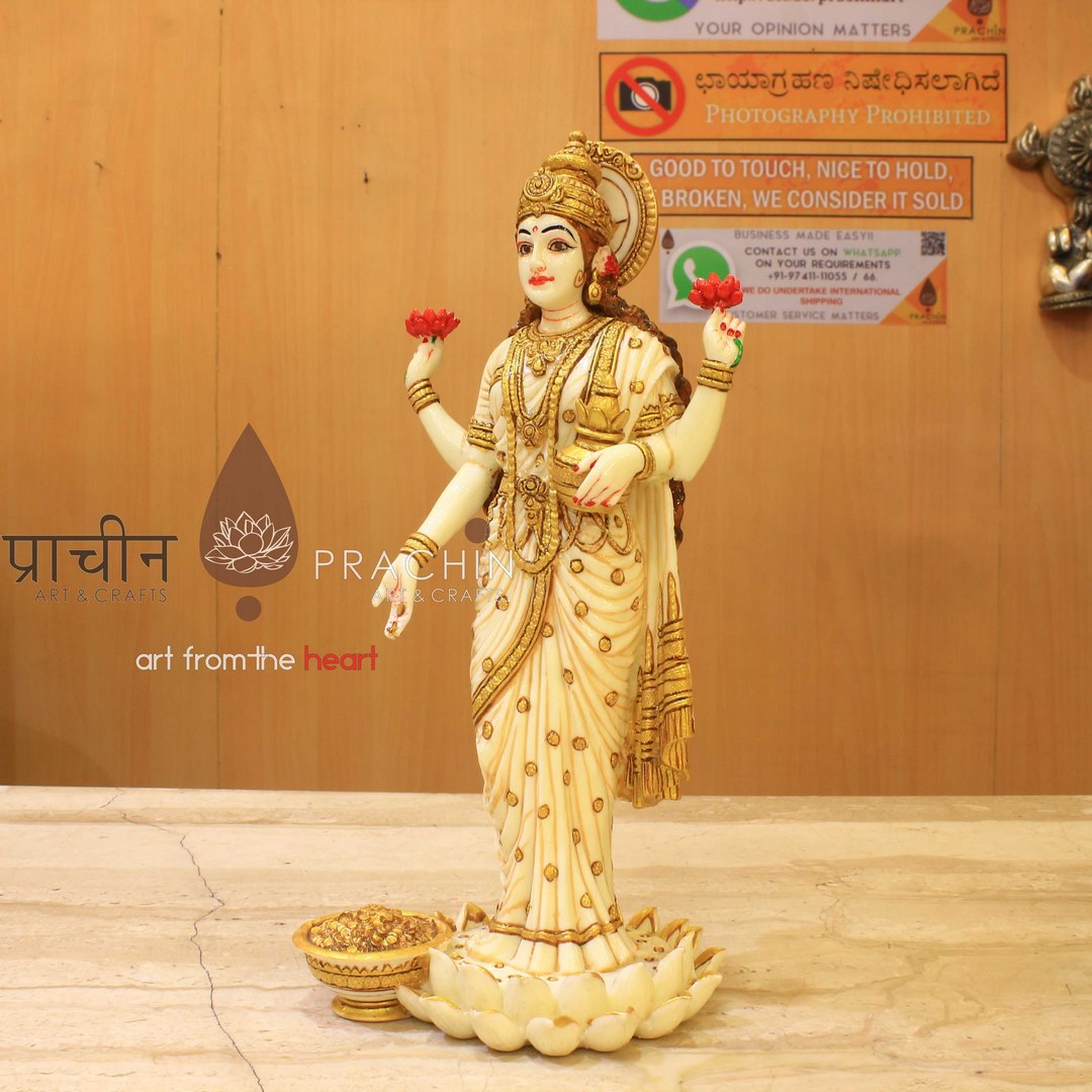 Laxmi Standing on Lotus