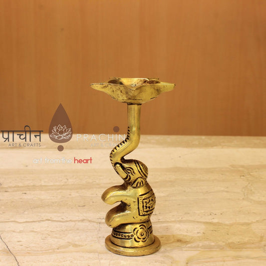 Brass Elephant Oil Lamp
