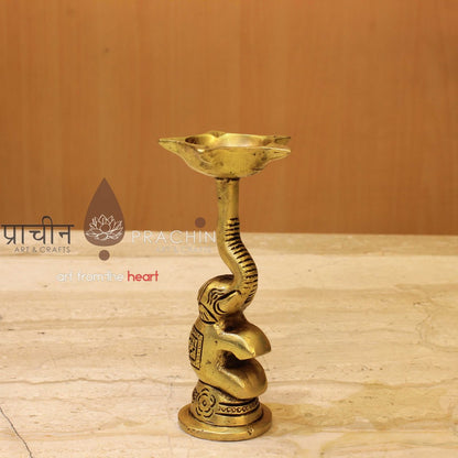 Brass Elephant Oil Lamp
