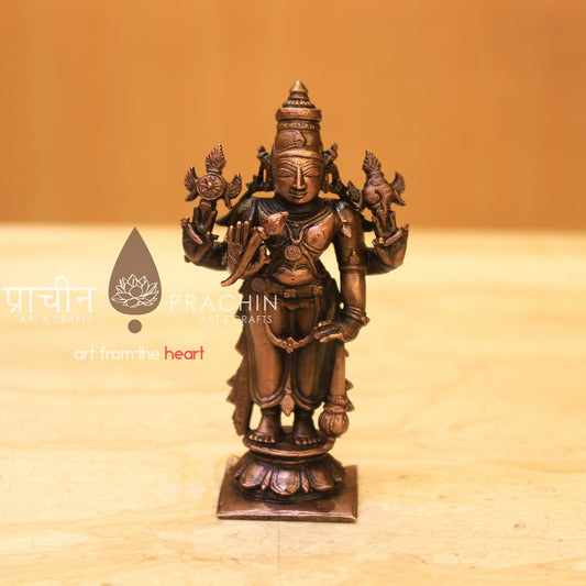 Copper Vishnu Idol